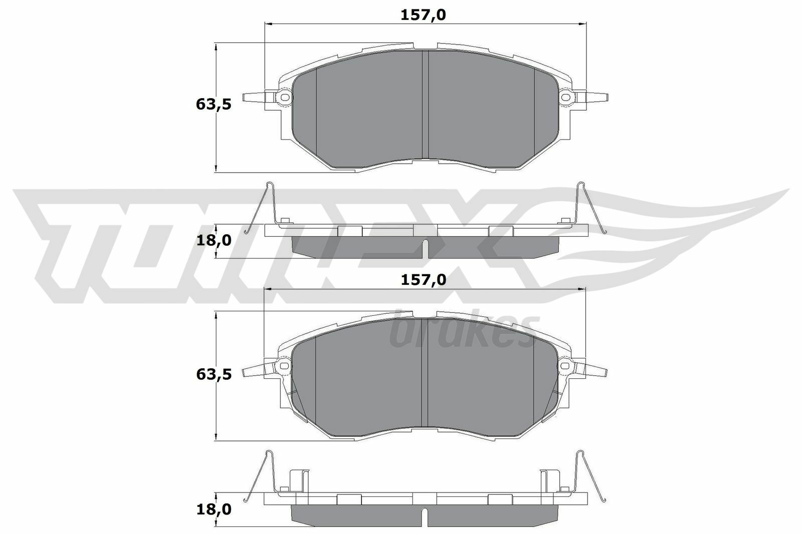 Sada brzdových destiček, kotoučová brzda TOMEX Brakes